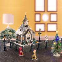 Kerstdorpminiatuur Small Town Church Set 17x44x27 cm - Lemax