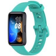 Siliconen bandje met gesp - Turquoise - Huawei Band 10 / 9 / 8 Siliconen bandje met gesp - Turquoise - Huawei Band 10 / 9 / 8