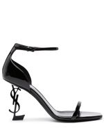 Saint Laurent sandales Opyum en cuir verni 85 mm - Noir - thumbnail