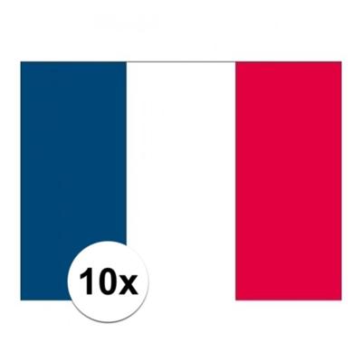 Vlag van Frankrijk stickers - 10x stuks - 7 x 10 cm - La France - Franse vlaggetjes