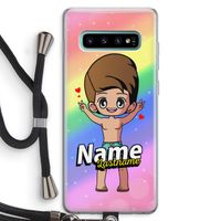 Chibi Maker man: Samsung Galaxy S10 Plus Transparant Hoesje met koord