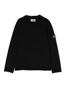 Stone Island Junior sweat à patch Compass - Bleu