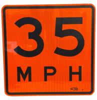 35 MPH Oranje Werkwerkzaamheden Straat Bord - Origineel