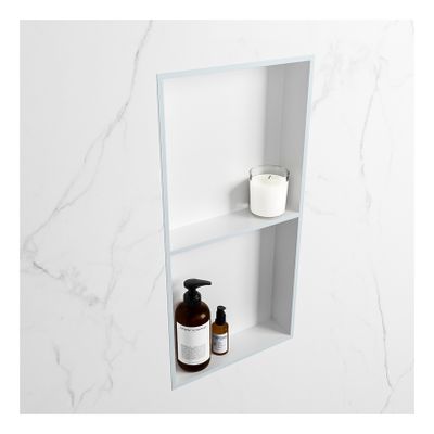 Wandnis Solid Surface Easy | In- en opbouw | 30x60x8 cm | 2 vakken | Clay/Talc