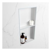 Wandnis Solid Surface Easy | In- en opbouw | 30x60x8 cm | 2 vakken | Clay/Talc
