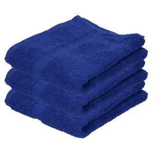 3x Luxe handdoeken blauw 50 x 90 cm 550 grams   -