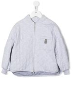 Brunello Cucinelli Kids veste matelassée à fermeture zippée - Gris