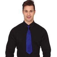 Carnaval verkleed stropdas - donkerblauw - polyester - volwassenen/unisex   -