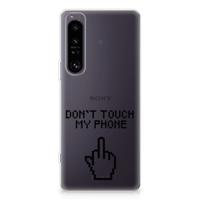 Sony Xperia 1 IV Silicone-hoesje Finger Don&apos;t Touch My Phone