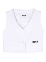 MSGM Kids veston à logo brodé - Blanc - thumbnail