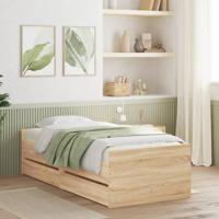 Bedframe sonoma eikenkleurig 75x190 cm Small Single