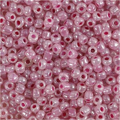 Creativ Company Rocailles, d 3 mm, afm 8/0, gatgrootte 0,6-1,0 mm, roze, 25 gr/ 1 doos