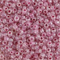 Creativ Company Rocailles, d 3 mm, afm 8/0, gatgrootte 0,6-1,0 mm, roze, 25 gr/ 1 doos