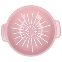 Keuken vergiet zeef van kunststof - 25 x 8 cm - oud roze - afgieten van voedsel