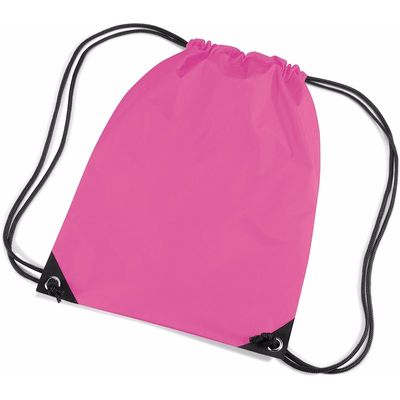 Fuchsia roze nylon touwtjes rugzak / rugtas