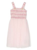 Balmain Kids robe en tulle à sequins - Rose