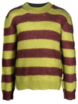 Marni pull en mohair mélangé à rayures - Vert