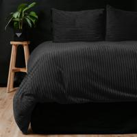 Sleeptime Rib Teddy Zwart 200x200/220 cm