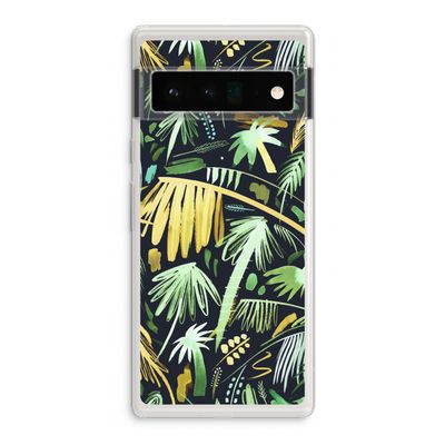 Tropical Palms Dark: Google Pixel 6 Pro Transparant Hoesje