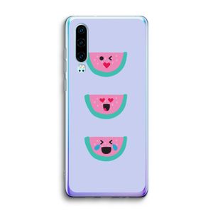 Smiley watermeloen: Huawei P30 Transparant Hoesje