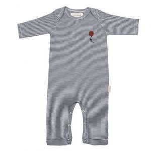 Little Indians jumpsuit Stripe junior katoen grijs/zwart mt 56