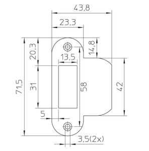 NEMEF Sluitplaat Afgerond voor 1255 P1255/17 RVS Din LS/RS