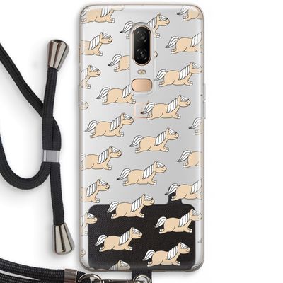 Ponys: OnePlus 6 Transparant Hoesje met koord