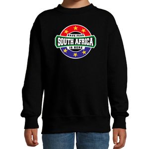 Have fear South Africa is here / Zuid Afrika supporter sweater zwart voor kids