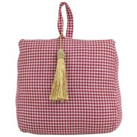 Mars & More deurstopper - katoen/polyester - rood geruit - 20 x 18 cm