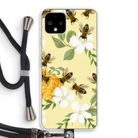 No flowers without bees: Pixel 4 Transparant Hoesje met koord