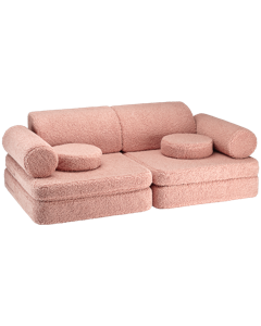 Wigiwama Settee Sofa - Pink Guava Teddy