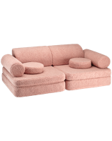 Wigiwama Settee Sofa - Pink Guava Teddy