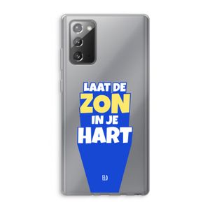 Laat de zon in je hart: Samsung Galaxy Note 20 / Note 20 5G Transparant Hoesje