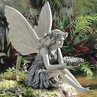 Fairy standbeeld, fairy engel ambachten, hars tuin sculptuur vlindervleugels bloem elf outdoor decoratie, voor home decor patio gazon Lightinthebox - thumbnail