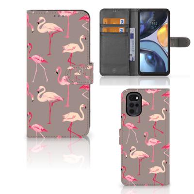 Motorola Moto G22 | Telefoonhoesje | Met pasjeshouder | Flamingo