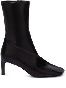 Jil Sander bottines à bout carré - Noir