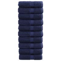 VidaXL Premium washandjes solund 10 stuks marineblauw 30x30 cm 600 g/m²