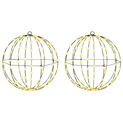 Bal met 192 LED 2 pcs Warmwit 40 cm Metaal