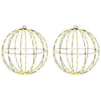 Bal met 192 LED 2 pcs Warmwit 40 cm Metaal