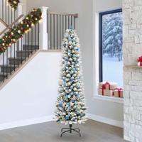 Kunstkerstboom met 300 LED Wit 240 cm PVC en Metaal en Plastic