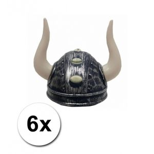 6 viking helmen met hoorns
