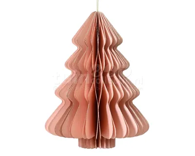 Kerstornament Papieren Kerstboom 40cm Roze