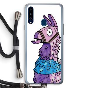 Lama: Samsung Galaxy A20s Transparant Hoesje met koord