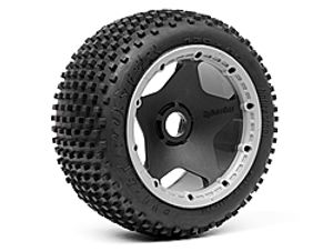 Dirt buster block tire hd compound on black wheel