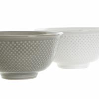 Kom DKD Home Decor Wit Grijs Porselein Vintage 12,5 x 12,5 x 6,5 cm 2 Onderdelen