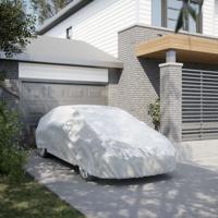 VidaXL Autohoes voor sedan met gespriemen m volledig zilverkleurig