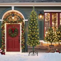 VidaXL Kunstkerstboom groen 210 cm pvc en staal en kunststof