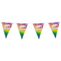 Boland PE vlaggenlijn - 6m - Happy birthday - Regenboog