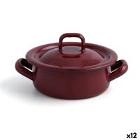 Kookpot met Deksel Quid Clasico Esmalte Bruin Ø 10 cm (12 Stuks) Kookpot met Deksel Quid Clasico Esmalte Bruin Ø 10 cm (12 Stuks)