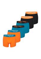 Happy Shorts Happy Shorts Heren Boxershorts Trunks Oranje/Turquoise/Zwart 6-Pack